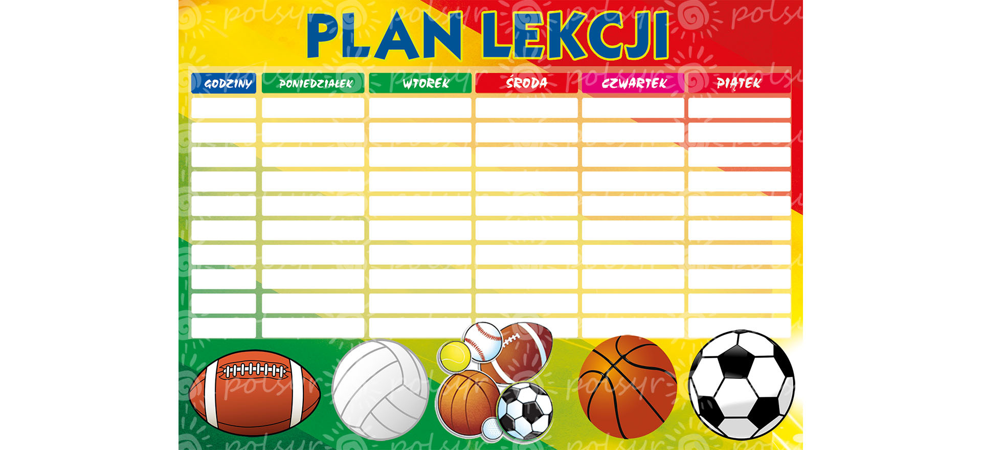 Plan lekcji  A5 (1szt.) Polsyr